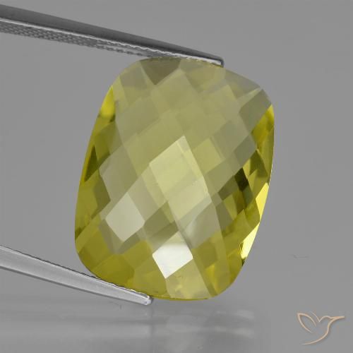 14.69ct 天然 菠萝黄 石英, 软垫, VVS