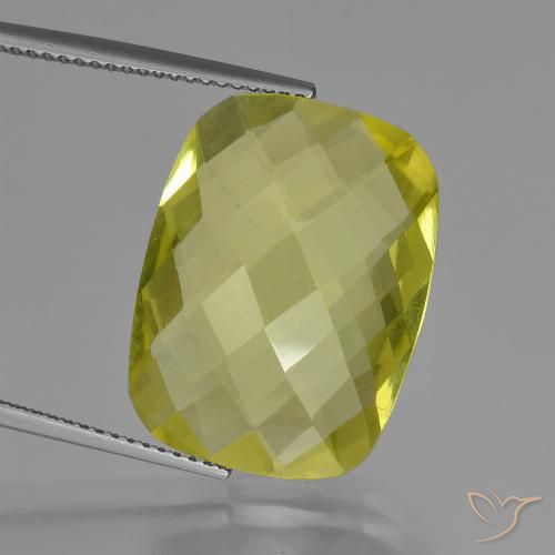 14.91ct 天然 淡黄色 石英, 软垫, VVS