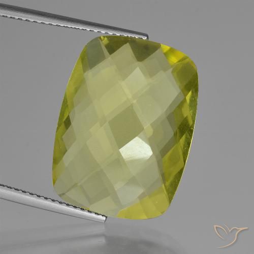 14.86ct 天然 柠檬黄 石英, 软垫, VVS