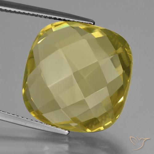 28.09ct 天然 淡黄色 石英, 软垫, VVS-VS