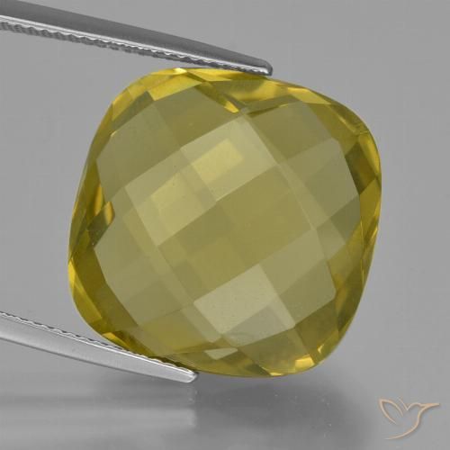25.94ct 天然 淡黄色 石英, 软垫, VVS-VS