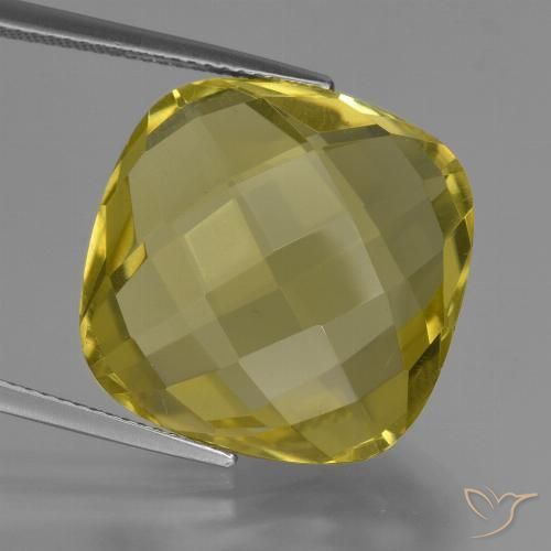 26.11ct 天然 中浅黄色 石英, 软垫, VVS-VS
