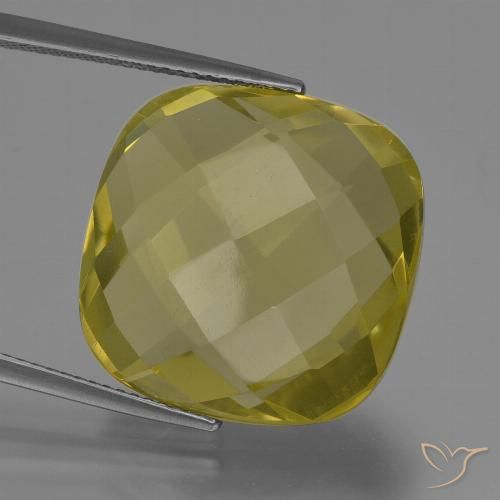 27.19ct 天然 淡黄色 石英, 软垫, VVS-VS