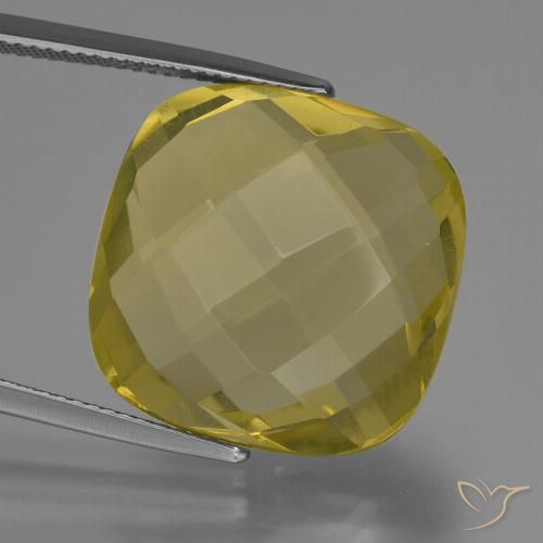 28.15ct 天然 淡黄色 石英, 软垫, VVS-VS