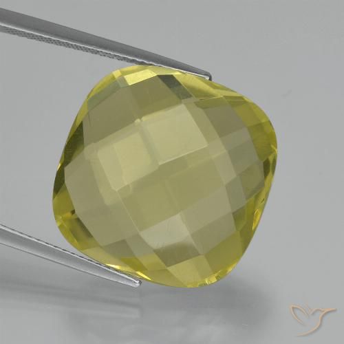 27.42ct 天然 淡黄色 石英, 软垫, VVS-VS