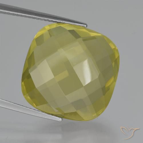 27.69ct 天然 淡黄色 石英, 软垫, VVS-VS