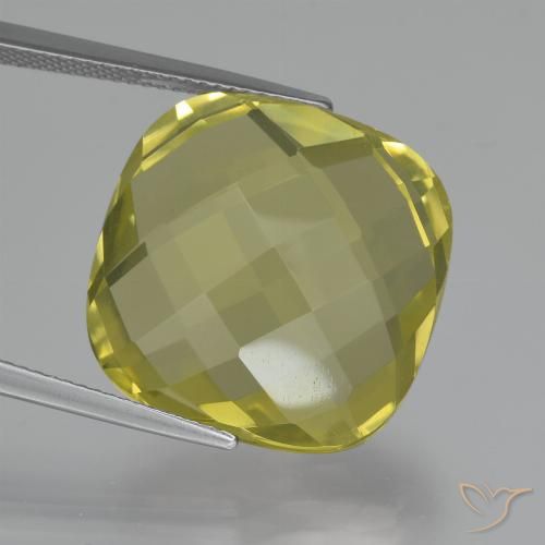 26.21ct 天然 淡黄色 石英, 软垫, VVS-VS
