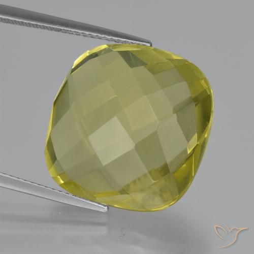 26.64ct 天然 菠萝黄 石英, 软垫, VVS-VS