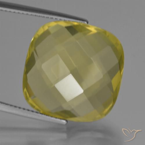 25.35ct 天然 菠萝黄 石英, 软垫, VVS-VS
