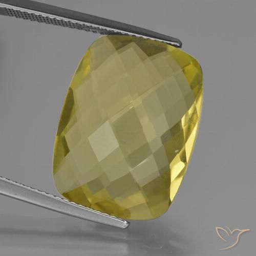 14.69ct 天然 淡黄色 石英, 软垫, VVS