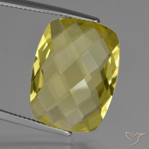 15.08ct 天然 中浅黄色 石英, 软垫, VVS