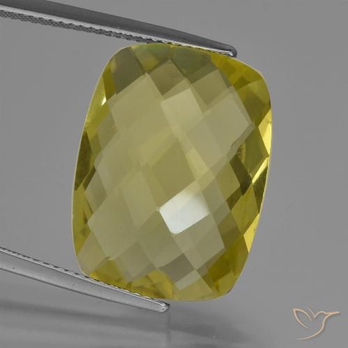 15.21ct 天然 菠萝黄 石英, 软垫, VVS