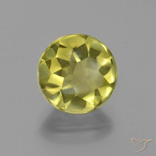 3.87ct 天然 浅绿黄色 石英, 圆形的, 透明
