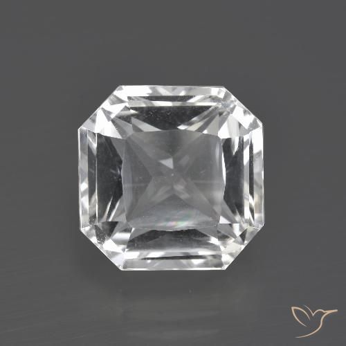 8.02ct 天然 清晰的白色 石英, 祖母绿式切割, VVS-VS