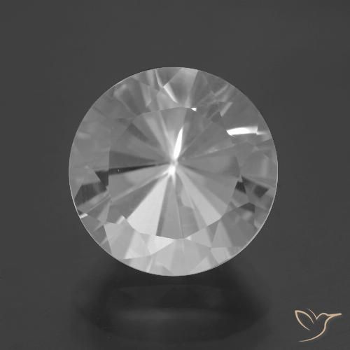 7.37ct 天然 白色 石英, 圆形的, VVS-VS