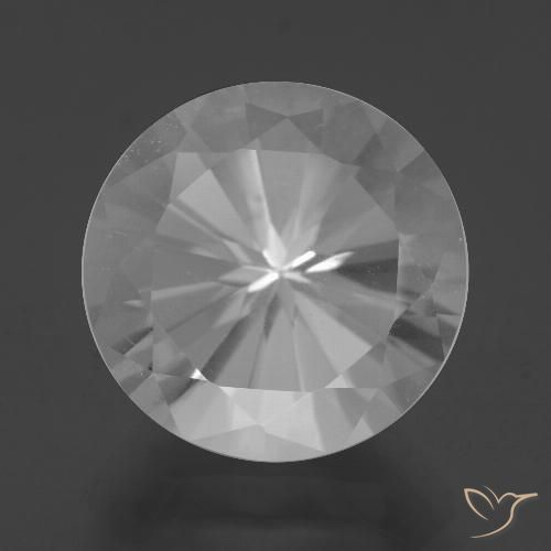 7.59ct 天然 白色 石英, 圆形的, VVS-VS