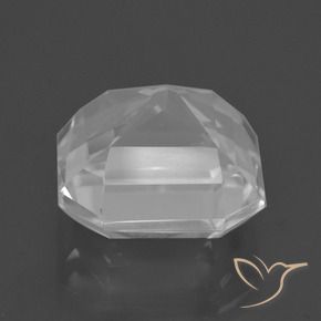8.72克拉天然白色石英，祖母绿式切割，12.4×12.3毫米，VVS
