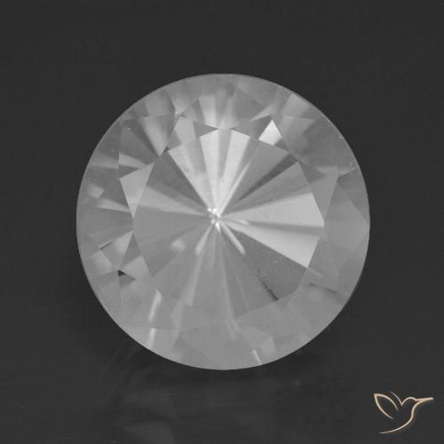 7.50ct 天然 白色 石英, 圆形的, VVS-VS