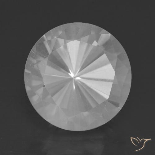 8.79ct 天然 白色 石英, 圆形的, VVS-VS