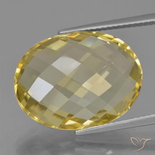 17.03ct 天然 淡黄色 石英, 椭圆形, VS