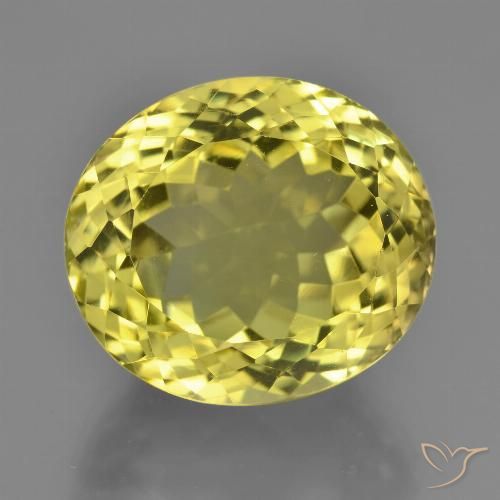 18.09ct 天然 中浅黄色 石英, 椭圆形, VVS-VS