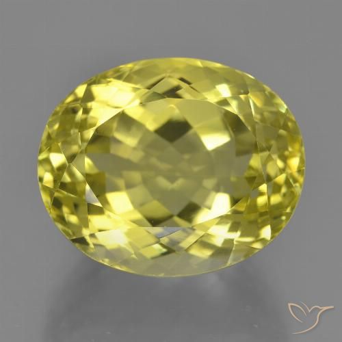 18.90ct 天然 中黄色 石英, 椭圆形, VVS-VS