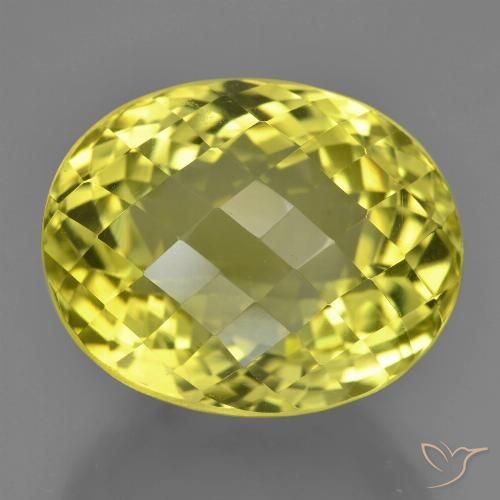 22.75ct 天然 深黄色 石英, 椭圆形, VVS-VS