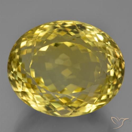 28.14ct 天然 中黄色 石英, 椭圆形, VVS
