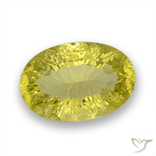 26.58ct 天然 中黄色 石英, 椭圆形, VVS