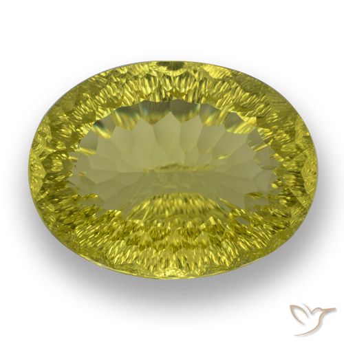 63.61ct 天然 菠萝黄 石英, 椭圆形, VVS