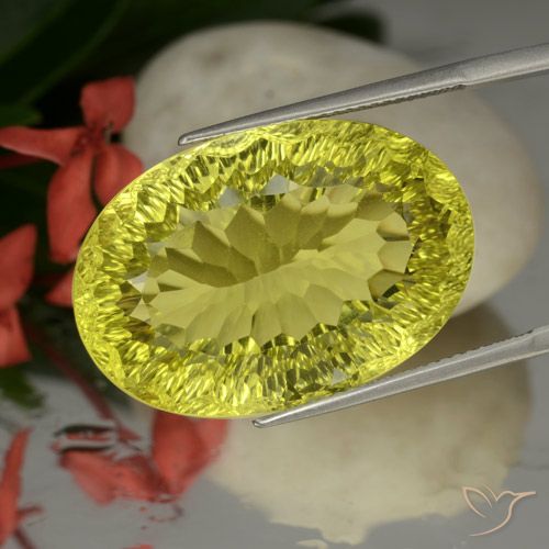 37.08ct 天然 玉米黄 石英, 椭圆形, VVS