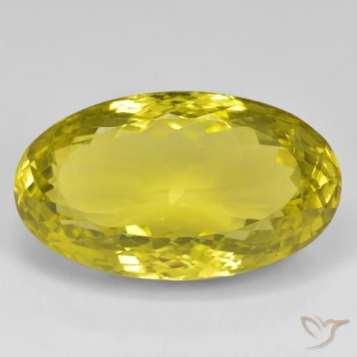 56.02ct 天然 中黄色 石英, 椭圆形, VVS