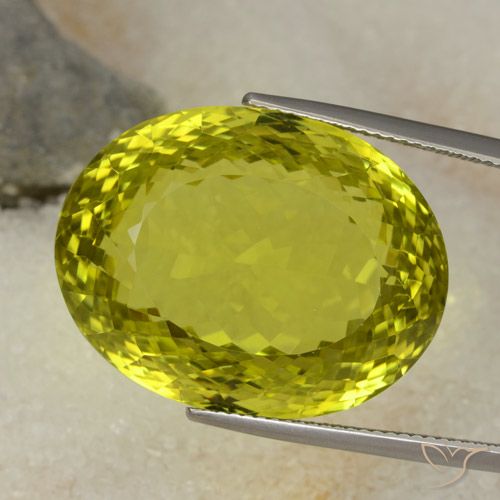 52.58ct 天然 绿黄色 石英, 椭圆形, VVS