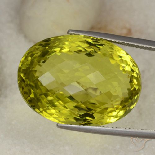 41.13ct 天然 绿黄色 石英, 椭圆形, VVS