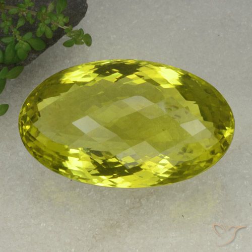 130.99ct 天然 柠檬黄 石英, 椭圆形, VVS