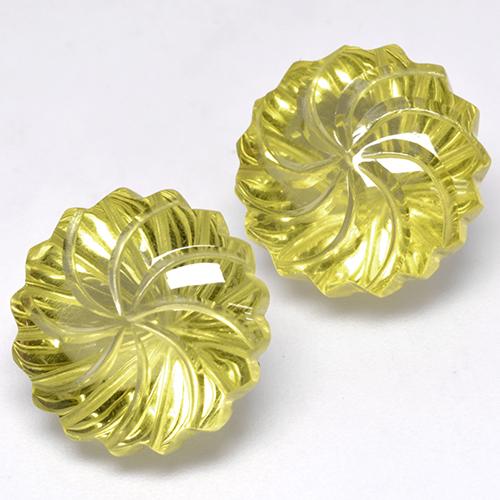 24.54天然黄色石英，花形切工，14.9×14.8毫米，透明