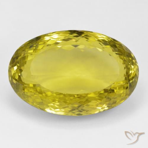 90.42ct 天然 Medium Dark-Yellow 石英, 椭圆形, VVS