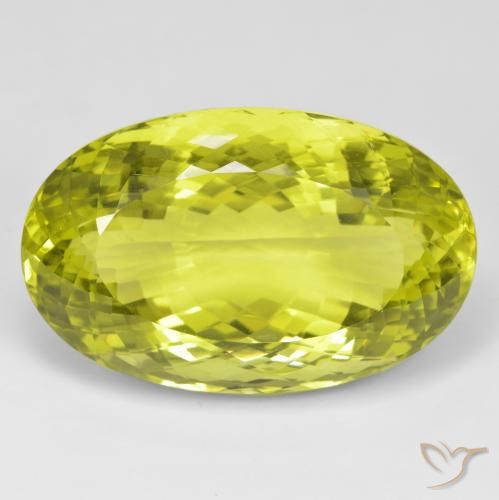 89.56ct 天然 柠檬黄 石英, 椭圆形, VVS
