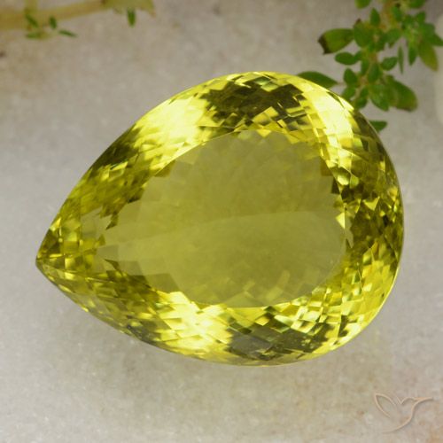 87.25ct 天然 鲜艳的黄色 石英, 梨形, VVS