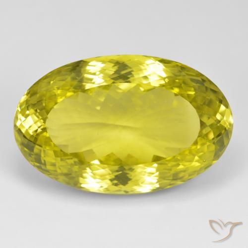 71.43ct 天然 中黄色 石英, 椭圆形, VVS