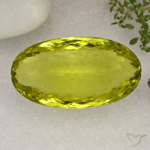 85.07ct 天然 柠檬黄 石英, 椭圆形, VVS