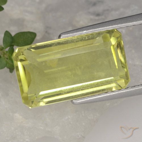 5.63ct 天然 淡黄色 石英, 祖母绿式切割, VS