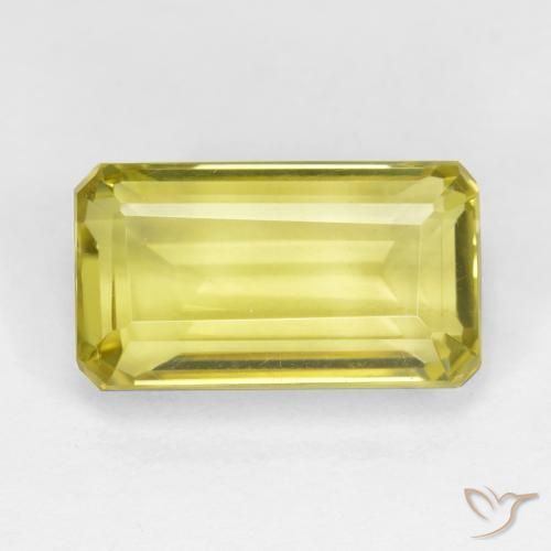 6.12ct 天然 淡菠萝黄 石英, 祖母绿式切割, VVS-VS