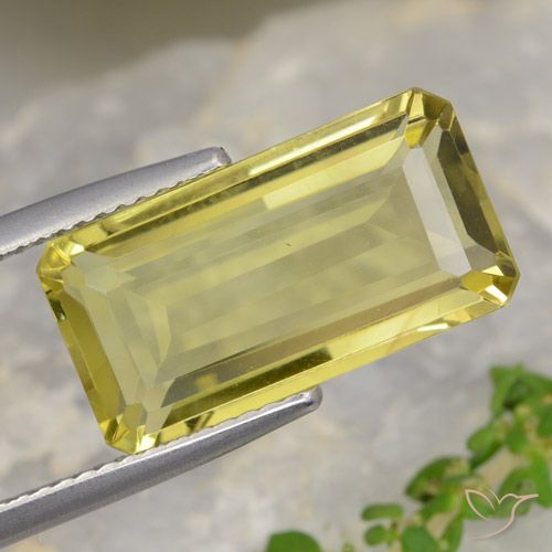 7.83ct 天然 中黄色 石英, 祖母绿式切割, VVS-VS