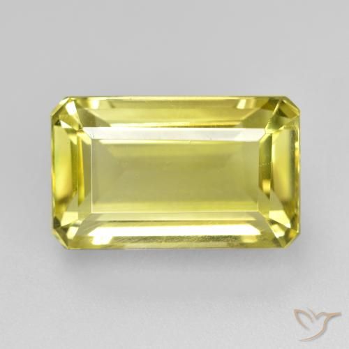 6.62ct 天然 淡黄色 石英, 祖母绿式切割, VS