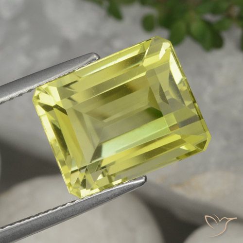 9.06ct 天然 淡菠萝黄 石英, 祖母绿式切割, VVS-VS