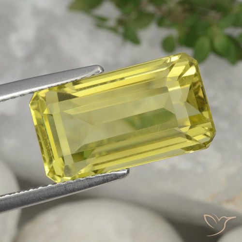 7.52ct 天然 菠萝黄 石英, 祖母绿式切割, VVS-VS