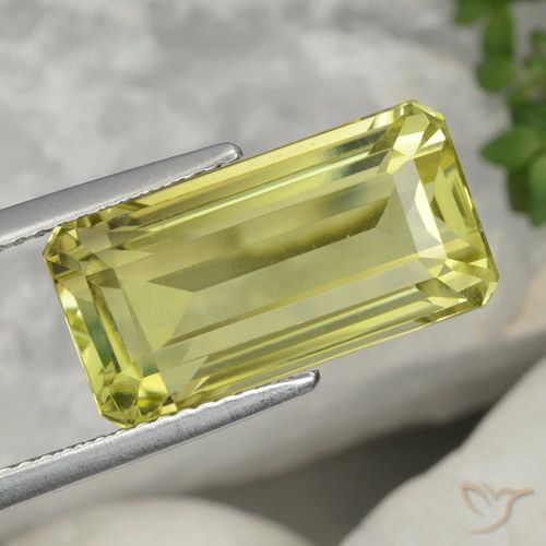 8.34ct 天然 绿黄色 石英, 祖母绿式切割, VVS-VS
