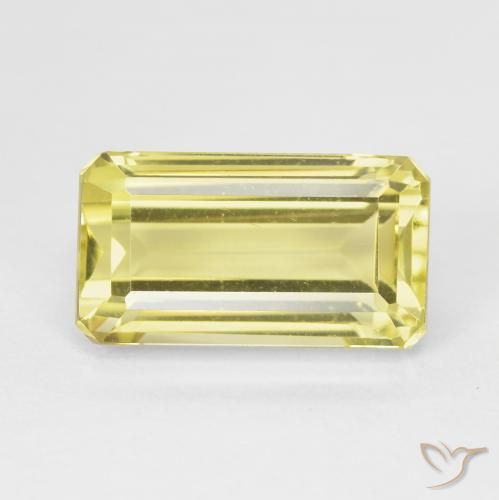 6.84ct 天然 淡菠萝黄 石英, 祖母绿式切割, VVS-VS