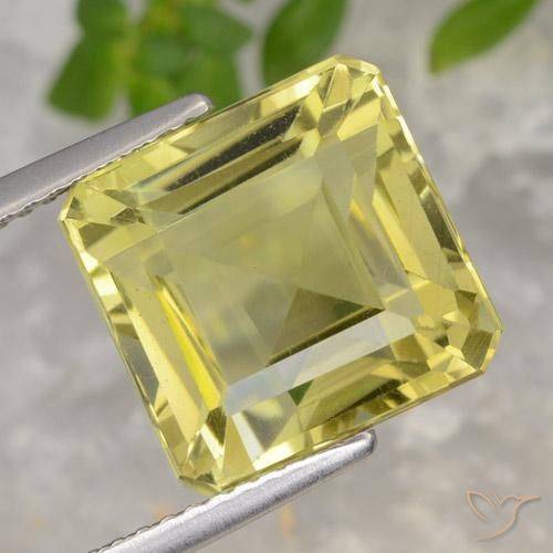 8.55ct 天然 淡黄色 石英, 祖母绿式切割, VVS-VS